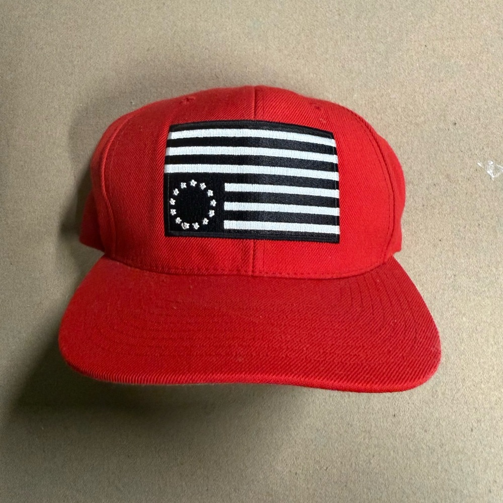 Red Cap with Flag Patch
